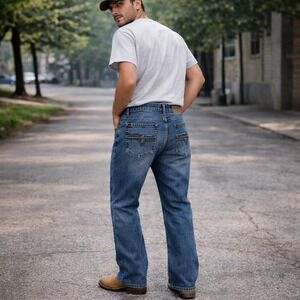 Cody James Mens Bootcut Jeans Western Cowboy Rodeo Denim Medium Wash 36x30